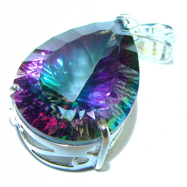 The best quality authentic 12.5 carat Mystic Topaz .925 Sterling Silver handcrafted pendant