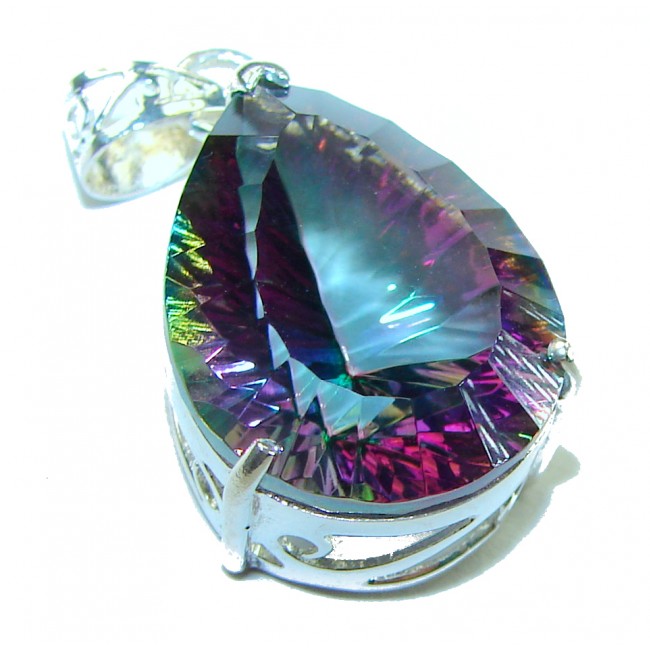 The best quality authentic 12.5 carat Mystic Topaz .925 Sterling Silver handcrafted pendant