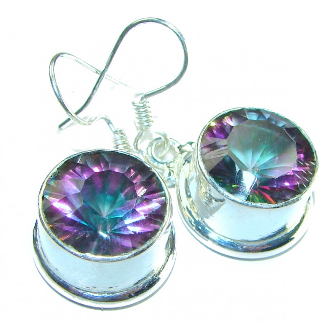 Mesmerizing 11.2 carat Mystic Topaz .925 Sterling Silver earrings