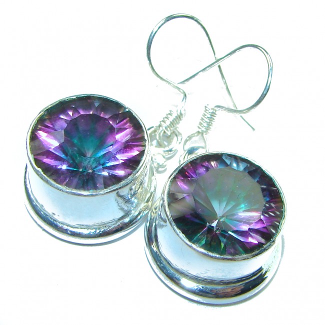 Mesmerizing 11.2 carat Mystic Topaz .925 Sterling Silver earrings