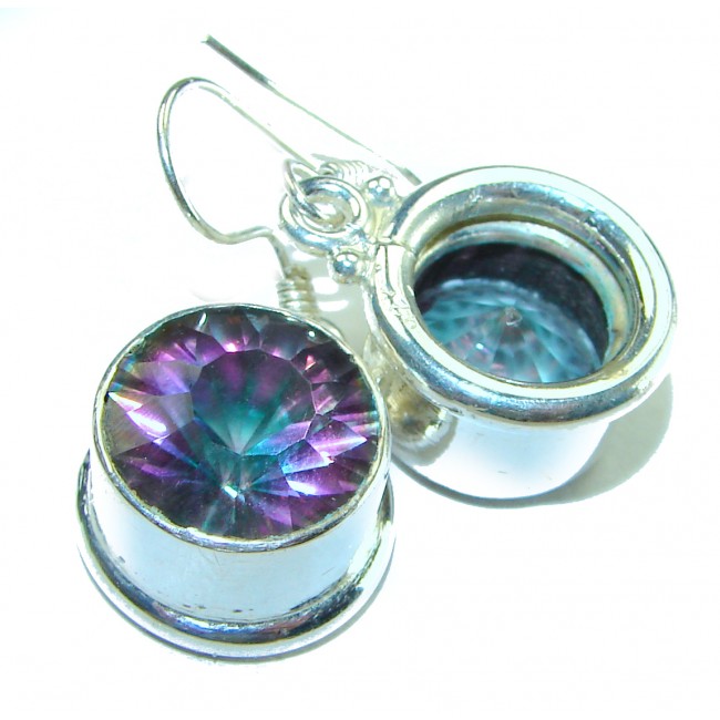 Mesmerizing 11.2 carat Mystic Topaz .925 Sterling Silver earrings