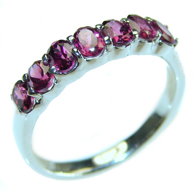 Rose Garden 2.5 carat Authentic Garnet .925 Sterling Silver handcrafted Ring size 8