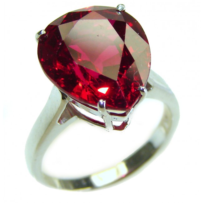 8.2 carat Ruby .925 Sterling Silver handcrafted Ring size 6