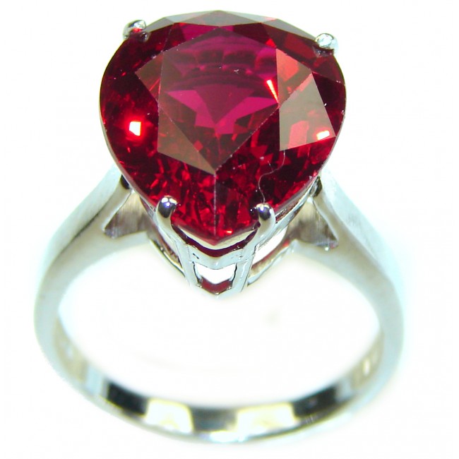 8.2 carat Ruby .925 Sterling Silver handcrafted Ring size 6