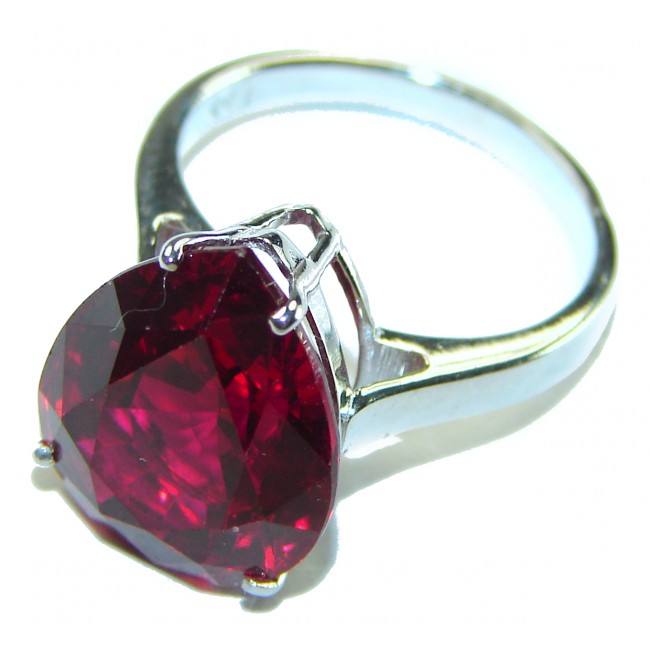 8.2 carat Ruby .925 Sterling Silver handcrafted Ring size 6