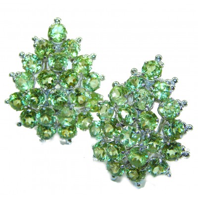 Incredible Beauty authentic Peridot .925 Sterling Silver handcrafted earrings