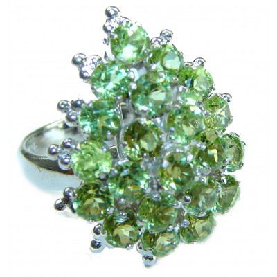 Incredible Beauty authentic Peridot .925 Sterling Silver Perfectly handcrafted Ring s. 7 3/4
