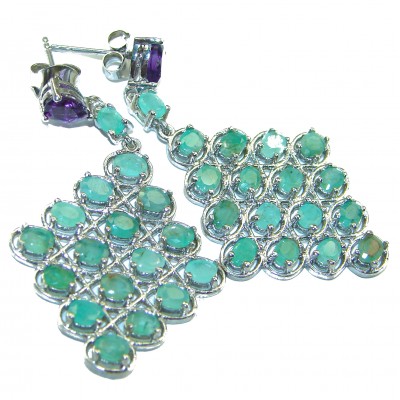 Luxurious Emerald .925 Sterling Silver handcrafted Earrings