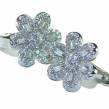 Precious Flowers authentic White Topaz  .925 Sterling Silver Earrings