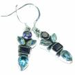 Authentic  Multigem   .925 Sterling Silver  handcrafted  earrings