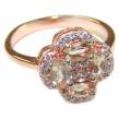 Exceptional  Morganite 14K Rose Gold  over .925 Sterling Silver handcrafted  ring s. 6