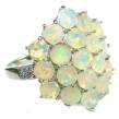 Golden Cascade Ethiopian Opal  .925 Sterling Silver handmade Ring size 9