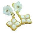 Sublime Blister Pearl White Topaz 14K Gold over .925 Sterling Silver handcrafted Earrings